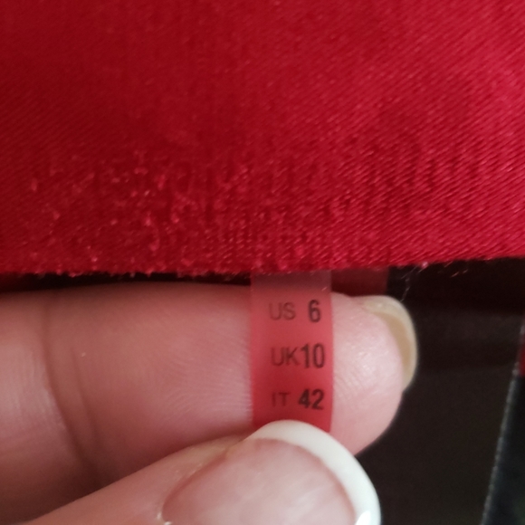 Elie Tahari Fit & Flare Red Midi Dress Size 6 - Picture 6 of 8